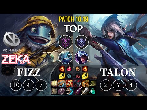VG Zeka Fizz vs Talon Top - KR Patch 10.19