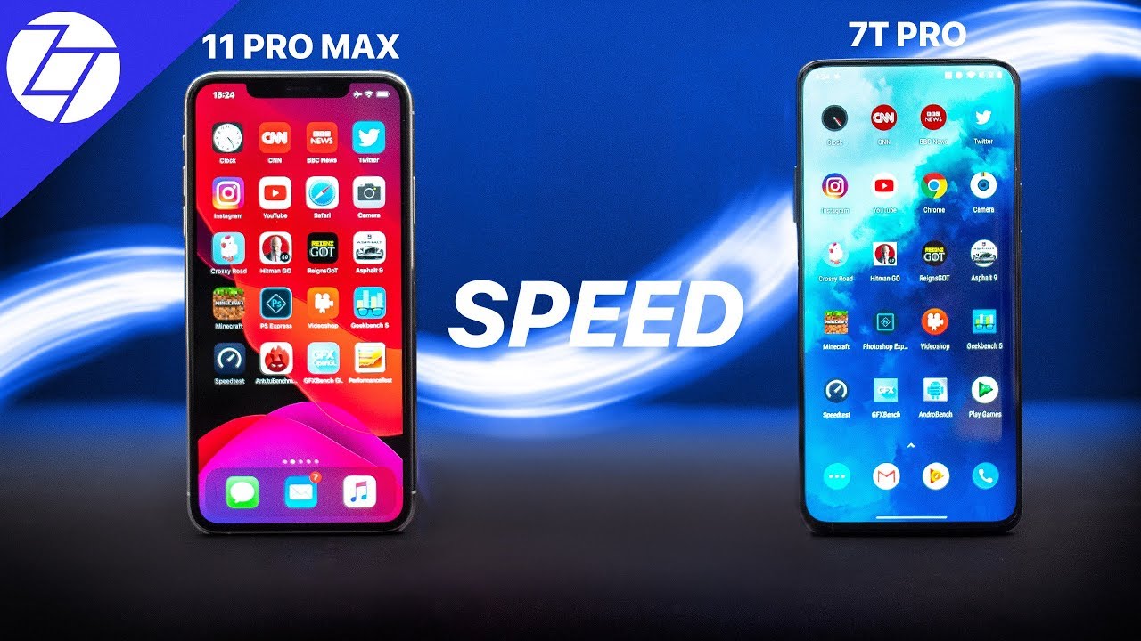 iPhone 11 Pro Max VS OnePlus 7T Pro - The ULTIMATE Speed Test!