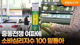 중동전쟁 여파에…소비심리지수 100 밑돌아 / 연합뉴스TV (YonhapnewsTV)