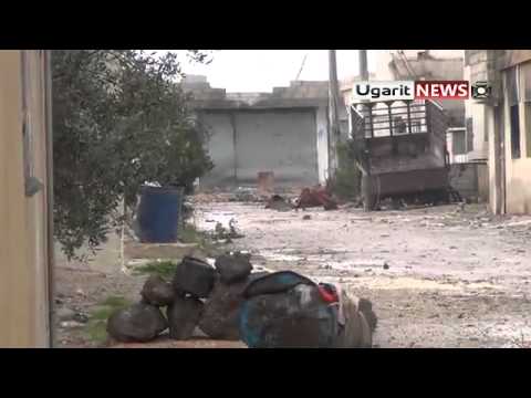 تفجير دبابة لقوات النظام من قبل لواء غرباء حوران في بصر الحرير في محافظة درعا