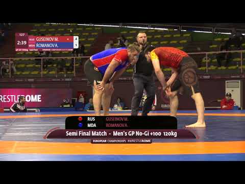1/2 Men's GP No-Gi - +100 kg: M. GUSEINOV (RUS) v. A. ROMANOV (MDA)