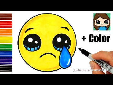 How to Draw a Sad Face Emoji Easy with Coloring
