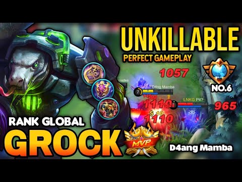 GROCK BEST BUILD 2022 | TOP GLOBAL GROCK GAMEPLAY | MOBILE LEGENDS✓