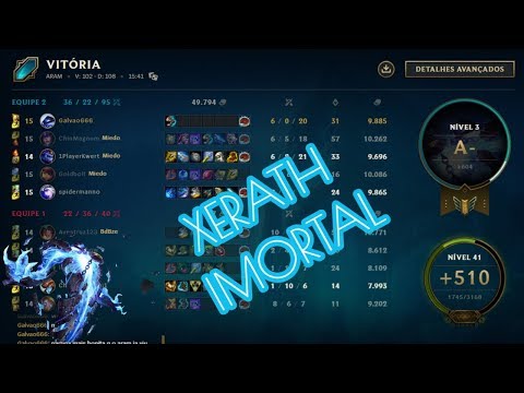 Xerath Imortal KDA Perfeito - Full Gameplay S8