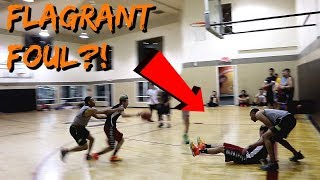 HE GOT DRAGGED TO THE GROUND!! INTENSE BASKETBALL GAME!