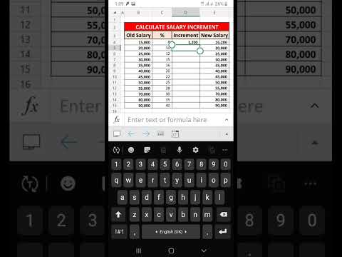 How To Calculate Salary Increment | #shorts #exceltutoring #shortvideos #Increment #salary #excel