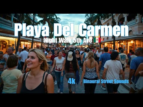 Playa Del Carmen , 5 th Avenue, Mexico  🇲🇽 | Night Walk [4K]