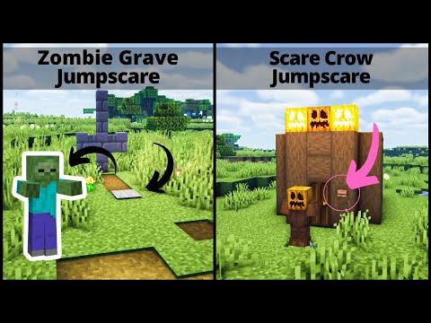 Minecraft: 2 Redstone Build Hacks For Halloween || Jump-scares in Minecraft