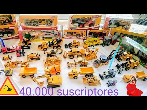 Funny video of metal toys for children joal. Collection car truck crane excavator tractor machinery