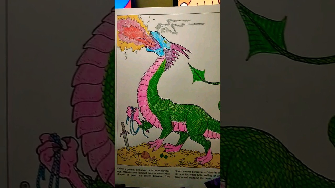 Dragon Completed Coloring Page With Crayola 🖍️ #coloring #coloringbook #dragon #puffthemagicdragon