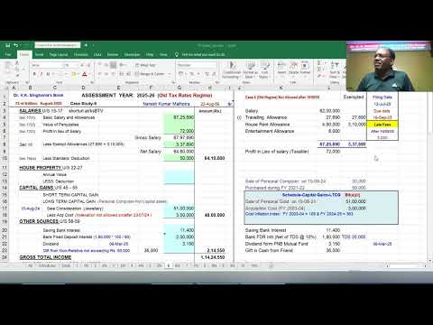 Filing of ITR-2: Case-6 (Old Regime) Naresh Kumar Malhotra Salary, Sale of Gold/Computer, Dividend.