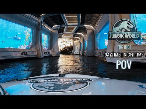 Jurassic World: The Ride | Daytime | Nighttime Ride | Front Seat POV | Universal Studios Hollywood