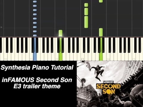 Piano Tutorial - inFAMOUS Second Son (E3 Trailer Theme) [Synthesia Piano Tutorial]