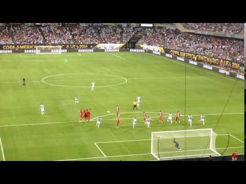 New View of Messi's Amazing Free Kick Fan Footage