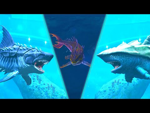 MEGALODON vs MEGARCHELON vs LIOSICHTODON | JURASSIC WORLD THE