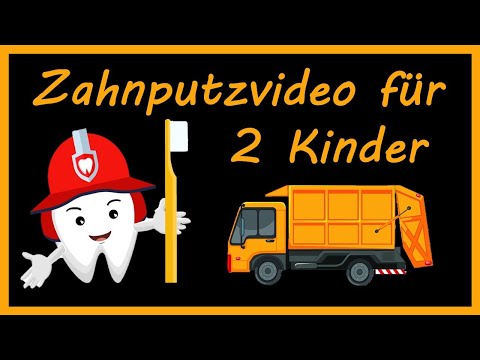 Zahnputzvideo für 2 Kinder | Zahnfeuerwehr & Müllauto-Song | Zähne putzen, zwei Kinderlieder