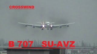 BOEING 707  SU-AVZ  Memphis Air , crosswind arrival, EBOS
