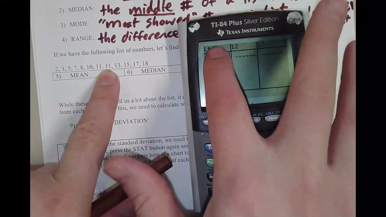 IM1 Standard Deviation Worksheet