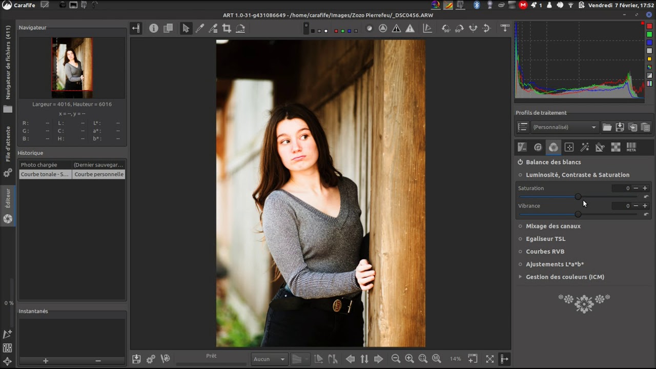 Le logiciel ART (Another Raw Therapee)