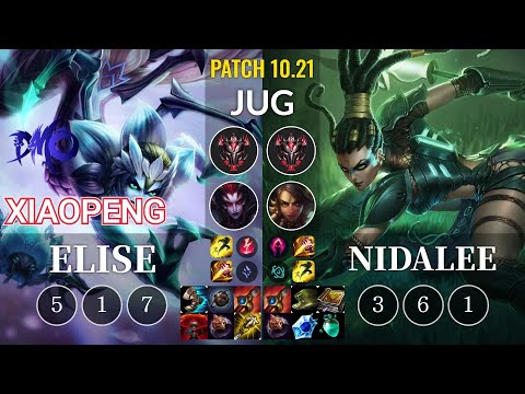 DMO Xiaopeng Elise vs Nidalee Jungle - KR Patch 10.21
