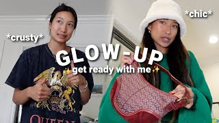 GET READY TO GLOW UP 🎄✨ holiday party nails, outfit & makeup!