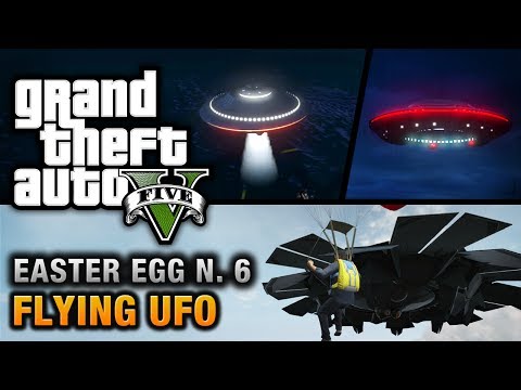 GTA 5 - Easter Egg #6 - Flying UFO (100% Completion, Fort Zancudo & Sandy Shore)