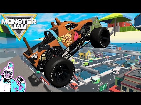 Monster Jam INSANE High Speed Jumps and Crashes New Map #3 | BeamNG Drive