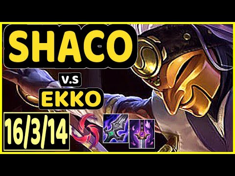 CHASESHACO (SHACO) vs EKKO - 16/3/14 KDA JUNGLE GAMEPLAY - NA Ranked DIAMOND