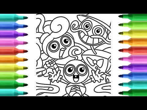 Coloring Mommy Long Legs , Baby long legs , Daddy long legs  - Poppy Playtime