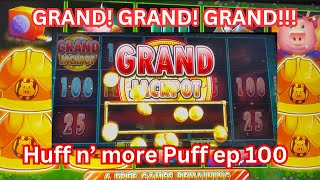 $$$ GRAND Jackpot! Wolfie gave me my BIGGEST win on Huff n more Puff for the Special 100th Episode!
