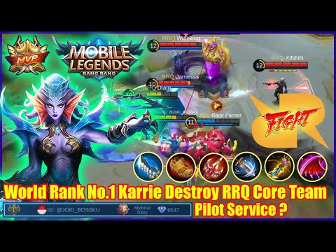 World Rank No.1 Karrie Destroy RRQ ! Mobile Legends Top Global Karrie Gameplay By IG : @JOKI_BOSSKU