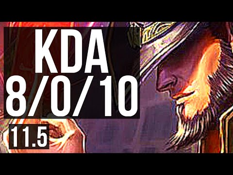 TWISTED FATE vs ORIANNA (MID) | 8/0/10, 800+ games, 1.2M mastery, Legendary | KR Challenger | v11.5
