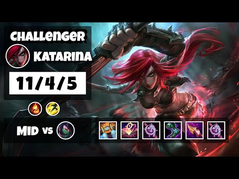 Katarina vs Akali EU Challenger MID (11/4/5) - v11.12
