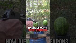 This Is How Different Weapons Destroy Watermelons #shorts #military