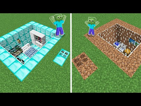 1$ GÜVENLİ YER ALTI EV VS 1000$ GÜVENLİ YER ALTI EV 😱 - Minecraft