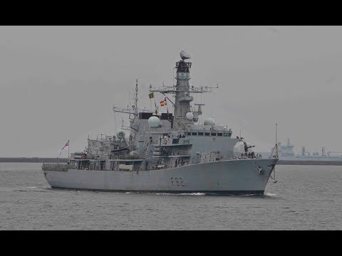 HMS SOMERSET F82 ENTERS DEVONPORT NAVAL BASE AT MOUNT BATTEN - 23rd July 2018