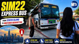 SIM22 Express Bus | Ride from Staten Island to Midtown Manhattan | 4K