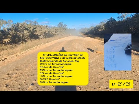 NOTE; NEW updates on the MG-202 and 402 Paving/Asphalt between the municipalities of Urucuia and ...