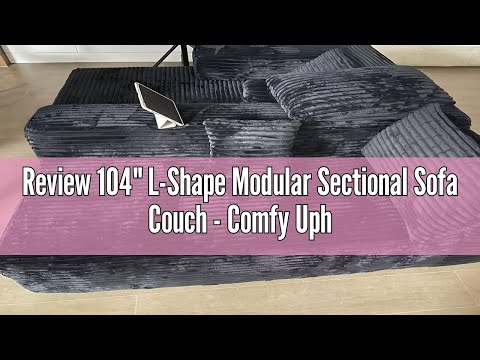 Review 104" L-Shape Modular Sectional Sofa Couch - Comfy Upholstered Cloud Couch for Living Room - M