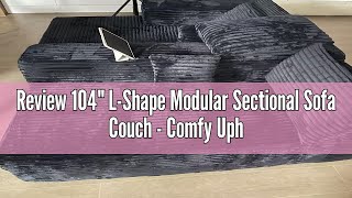 Review 104" L-Shape Modular Sectional Sofa Couch - Comfy Upholstered Cloud Couch for Living Room - M
