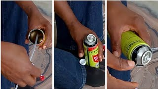 How to easily open aerosol can without  tin cutter or can opener