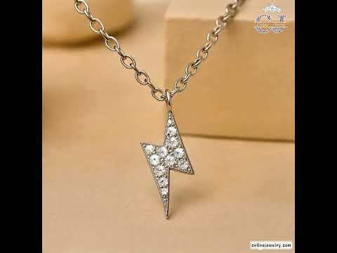 Sterling Silver Necklace with Moissanite, White Color, Hypoallergenic product video