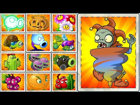PvZ 2 Challenge - What Plant Max Level Can Defeat Jester Zombie Using Only 1 plant food?