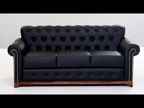 3 seater leatherette chesterfield sofa