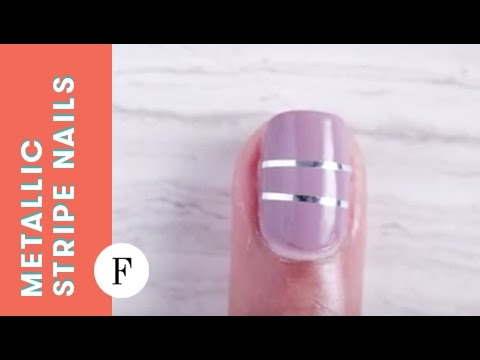 Metallic Stripe Nails: How to Get the Look