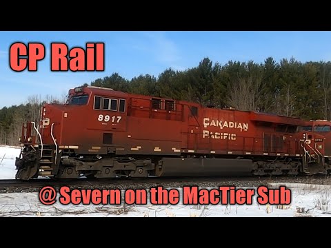 CP Rail MacTier Subdivision @ Severn. 8917S  + 8728 / 9707. March 17, 2022