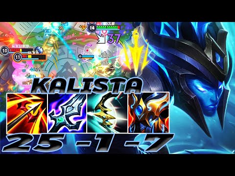 WILD RIFT KALISTA ADC GAMEPLAY | 25 -1 -7 MVP | KALISTA BUILD RUNES