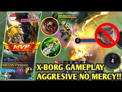 X-BORG GAMEPLAY AGGRESIVE NO MERCY‼️| BEST BUILD X-BORG 2023 | BUILD X-BORG TERSAKIT 2023