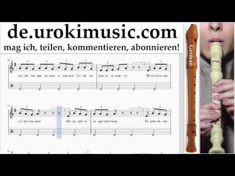 Blockflötenunterricht G. J. Balvin, Willy William - Mi Gente Noten Lernen Teil#2 um-i995