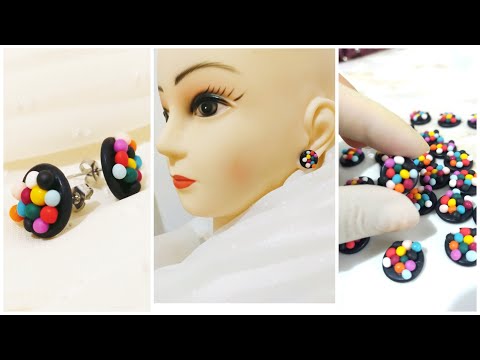 POLYMER CLAY EARRINGS STUDS TUTORIAL FOR BEGINNERS FOR BUSINESS | LoviCraft